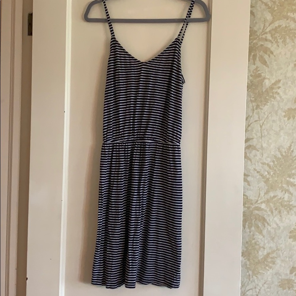 JCrew cotton sundress navy with white stripe S